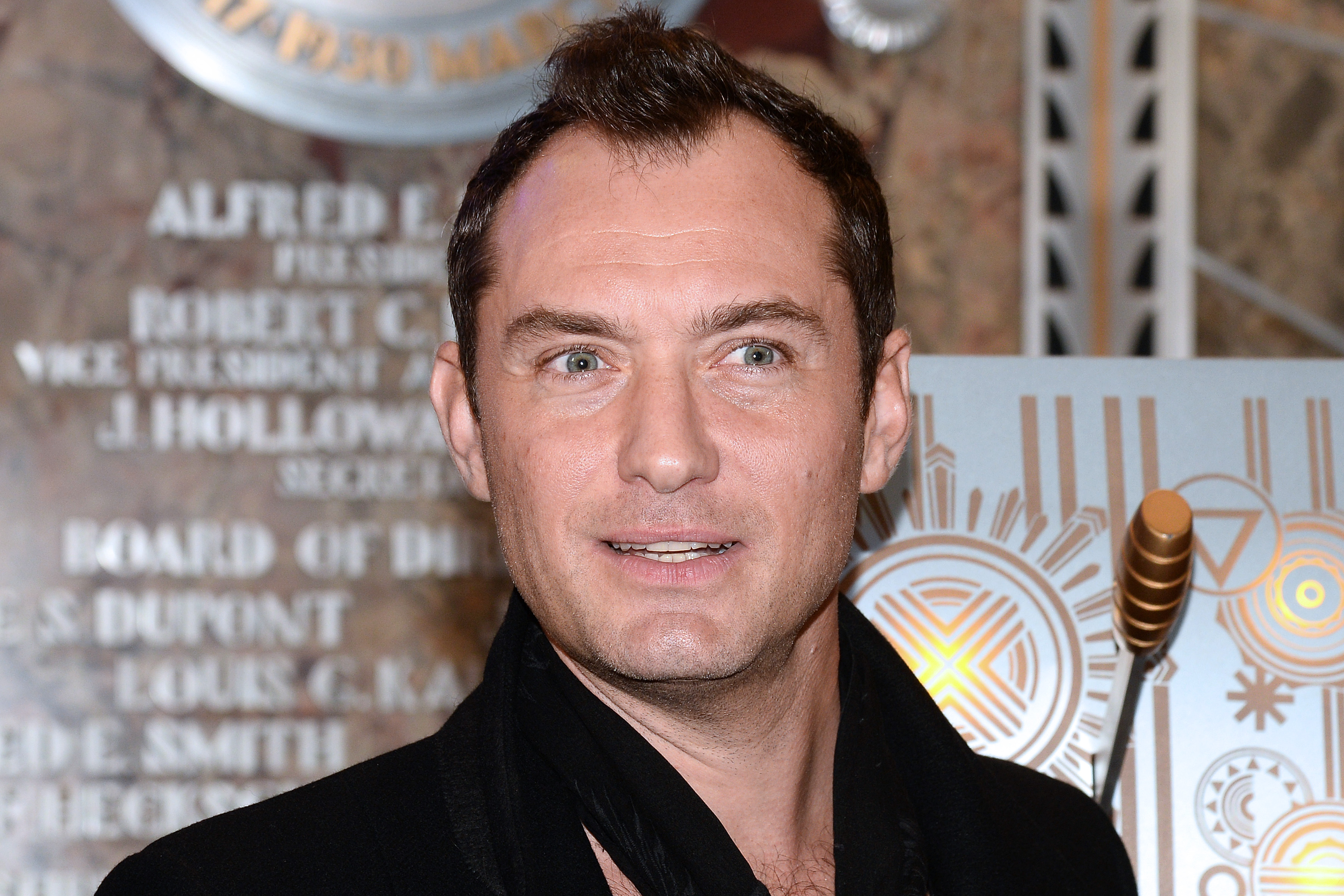 Actor Jude Law attends the Empire State Building's symbolic lighting ceremony in honor of "Only Make Believe" children's charity in New York, NY, on November 14, 2016. (Photo by Anthony Behar) *** Please Use Credit from Credit Field ***